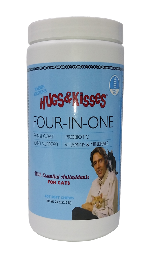 Hugs & Kisses Four-In-One Vitamin Mineral Supplement Treat for Cats Large Jar