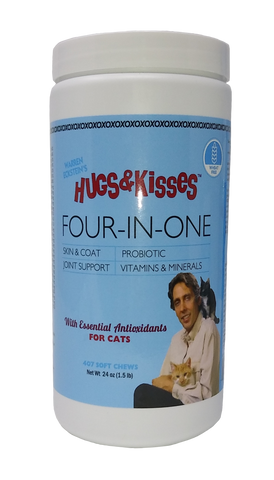 Hugs & Kisses Four-In-One Vitamin Mineral Supplement Treat for Cats Large Jar